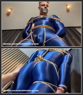 Clips4Sale – Tied Up Studs – Aaron Bound In Blue (Rope Bondage, Tapegagged)