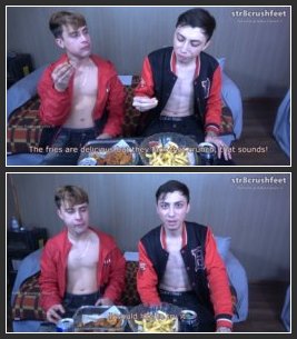 Str8crushfeet – Eating Sexy In Front Of The Camera – Angelo And Dimitri