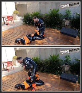 Tonny Tape BR – Masked & Hogtied (Gay Domination, Rubber Mask, Hogtie, Handcuffs, Ball Gag)